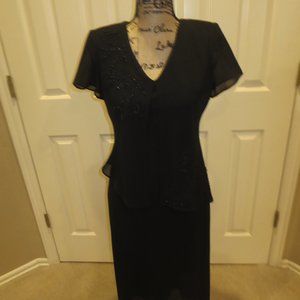 Women's POSITIVE ATTITUDE Floor Length Black Dress Sz 6P